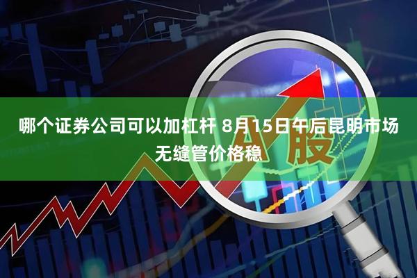 哪个证券公司可以加杠杆 8月15日午后昆明市场无缝管价格稳